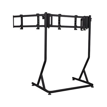 Thermaltake Soporte Triple para Monitores Pro GSC-MSP-MDSLBB-01 - Soporte de Piso para 3 Pantallas de 27" a 55", 60 kg, Ajuste de Altura, Negro