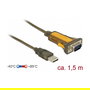 DeLOCK Adaptador USB 2.0 a Serie RS-232 65840 Negro Amarillo 1.5m Conectores Macho USB-A y DB-9