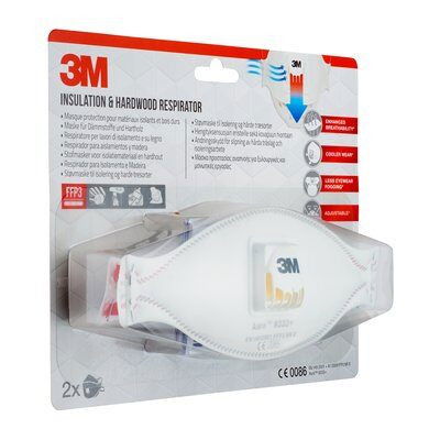 3M Respirador Mascarilla Aura 9332+ FFP3 con Válvula 2 Unidades