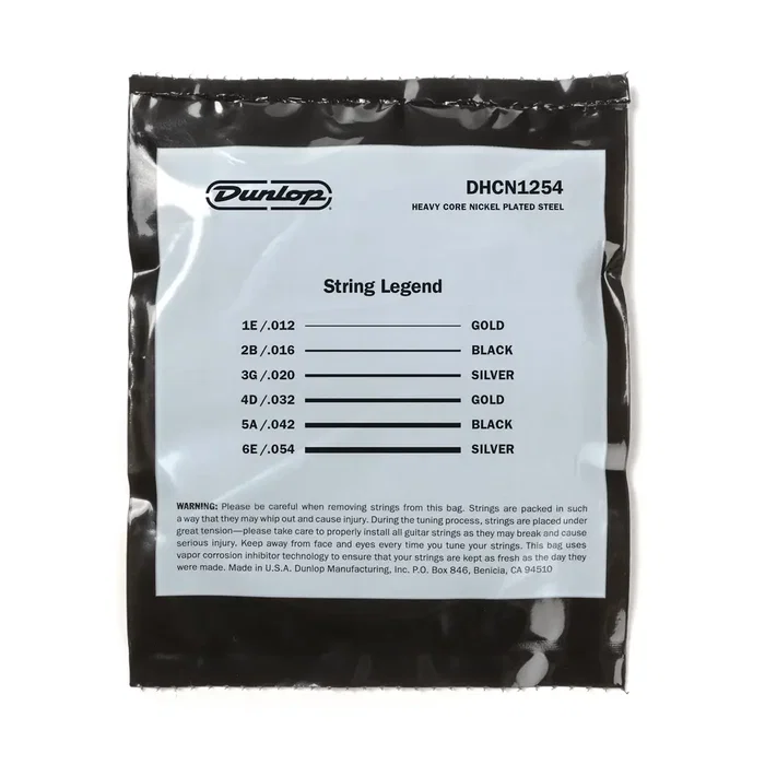 Dunlop Juego Eléctrica Heavy Core Nickel 12-54 Cuerdas para Guitarra