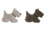 DKD Home Decor Sujetapuertas de Poliéster Diseño Perro, Pack de 2