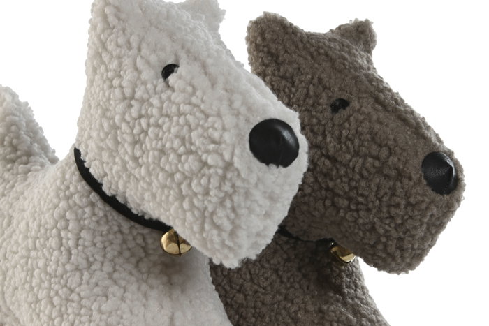 DKD Home Decor Sujetapuertas de Poliéster Diseño Perro, Pack de 2