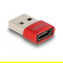 DELOCK Adaptador USB 2.0 USB Tipo-A Macho a USB Type-C Hembra Rojo