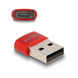 DELOCK Adaptador USB 2.0 USB Tipo-A Macho a USB Type-C Hembra Rojo