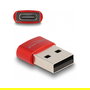 DELOCK Adaptador USB 2.0 USB Tipo-A Macho a USB Type-C Hembra Rojo