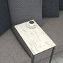 Hanah Home Mesa Auxiliar Callen White Marble Melamina Blanco y Negro 46x62x26cm
