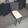 Hanah Home Mesa Auxiliar Callen White Marble Melamina Blanco y Negro 46x62x26cm