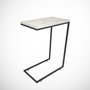 Hanah Home Mesa Auxiliar Callen White Marble Melamina Blanco y Negro 46x62x26cm