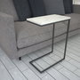 Hanah Home Mesa Auxiliar Callen White Marble Melamina Blanco y Negro 46x62x26cm
