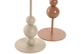 DKD Home Decor Candelabro Urban Crema Terracota Metal Set de 2 Unidades 9 x 26.5 cm