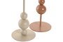 DKD Home Decor Candelabro Urban Crema Terracota Metal Set de 2 Unidades 9 x 26.5 cm