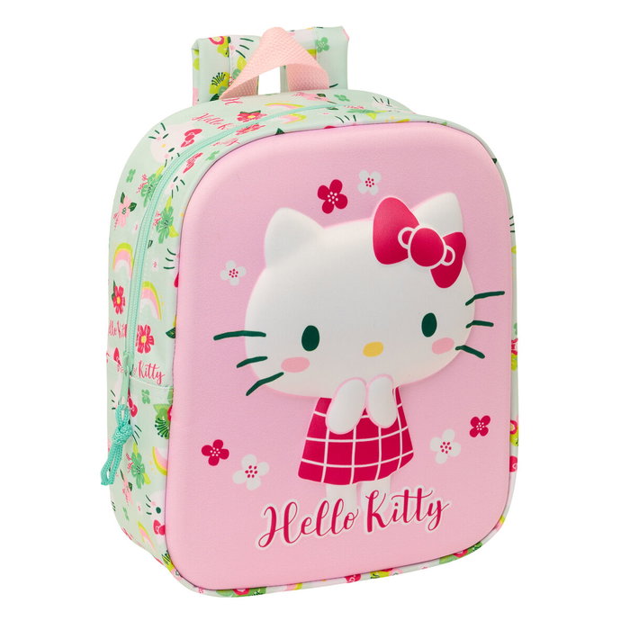 Mochila Escolar Hello Kitty Verde Rosa 22 x 27 x 10 cm 3D Mochila Escolar Hello Kitty Verde Rosa 22 x 27 x 10 cm 3D