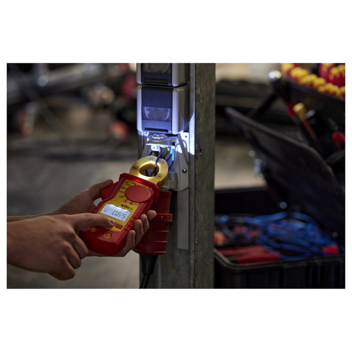 Wiha 45219 Pinza Amperimétrica para Corriente Hasta 400A, Tensión 1000V CAT IV con Pantalla LCD y Función RF