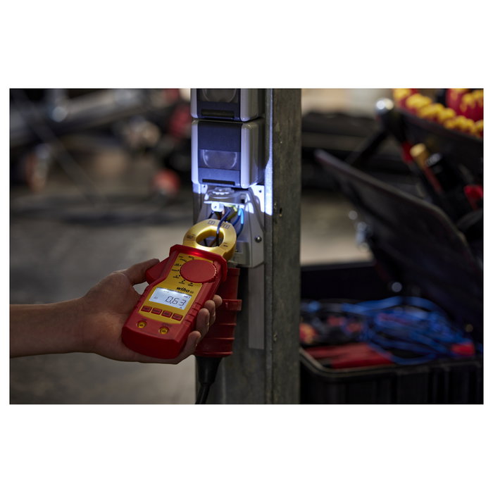 Wiha 45219 Pinza Amperimétrica para Corriente Hasta 400A, Tensión 1000V CAT IV con Pantalla LCD y Función RF