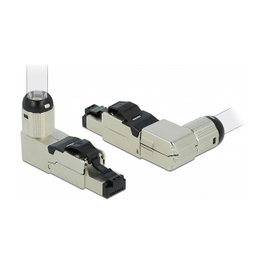 DeLOCK Conector RJ-45 Cat.6A en metal sesgado Gris