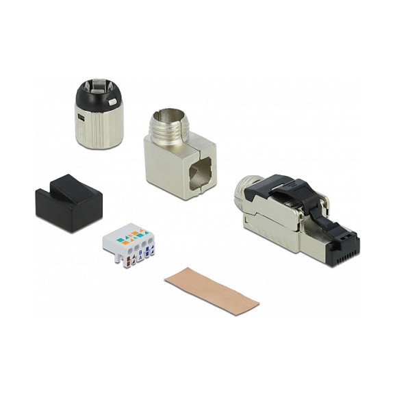 DeLOCK Conector RJ-45 Cat.6A en metal sesgado Gris DeLOCK Conector RJ-45 Cat.6A en metal sesgado Gris