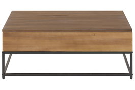DKD Home Decor Mesa de Centro Plegable de Hierro y Abeto