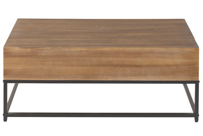 DKD Home Decor Mesa de Centro Plegable de Hierro y Abeto