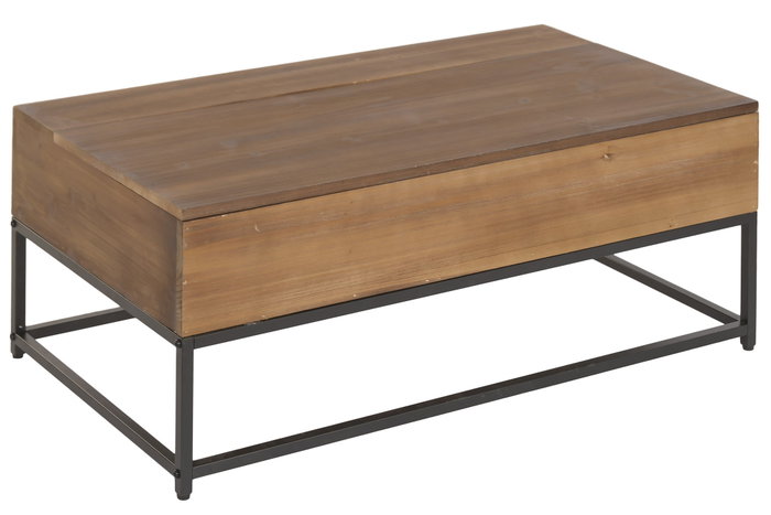 DKD Home Decor Mesa de Centro Plegable de Hierro y Abeto