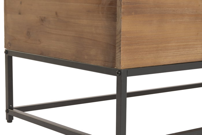 DKD Home Decor Mesa de Centro Plegable de Hierro y Abeto
