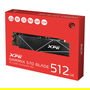 ADATA XPG GAMMIX S70 Blade 512 GB SSD Interno M.2 2280 PCIe 4.0 x4 NVMe, Velocidad Lectura 7400 MB/s, Escritura 2600 MB/s, para PC/Portátil