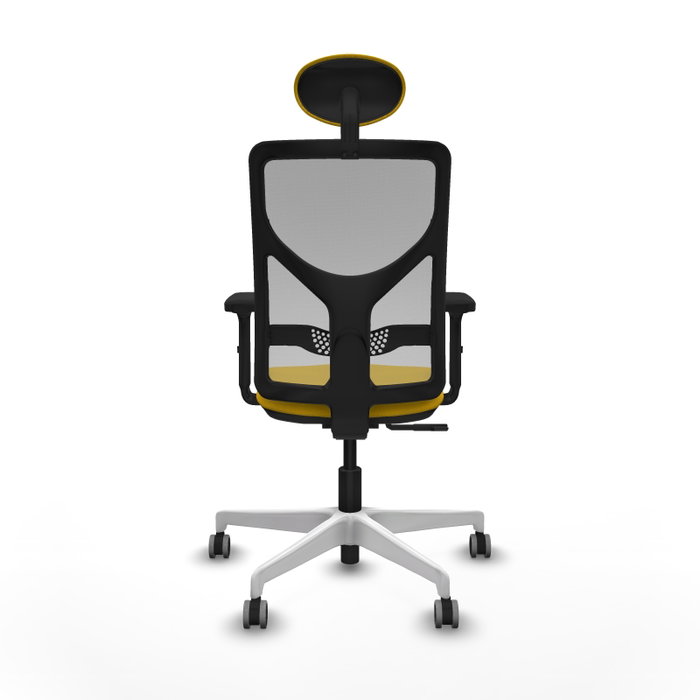 PIQUERAS Y CRESPO Silla de oficina Motilla con mecanismo Sincro, Amarillo y Gris