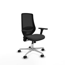 PIQUERAS Y CRESPO Silla de oficina Mardos con mecanismo Sincro, Gris oscuro y Negro