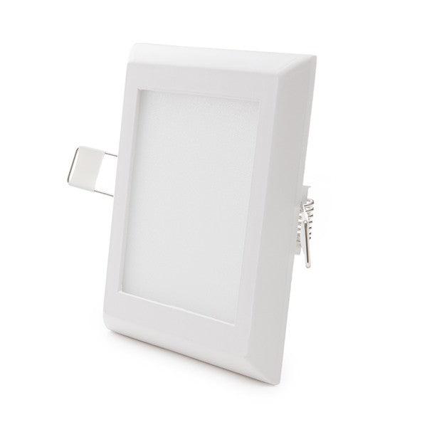 Placa LED Cuadrada 6W 470Lm Luz Blanca Natural 4200K Empotrable Ultrafina 108x108mm Interior IP25 40.000H GR-RD-NP-06-W