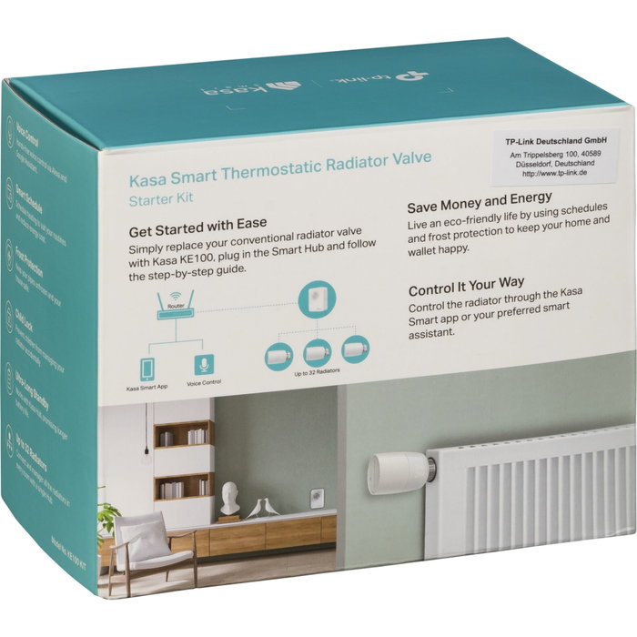 Tapo KE100 KIT Válvula termostática de radiador inteligente con hub Tapo KE100 KIT Válvula termostática de radiador inteligente con hub