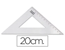Liderpapel Escuadra de Plástico Transparente de 20 cm