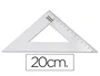 Liderpapel Escuadra de Plástico Transparente de 20 cm