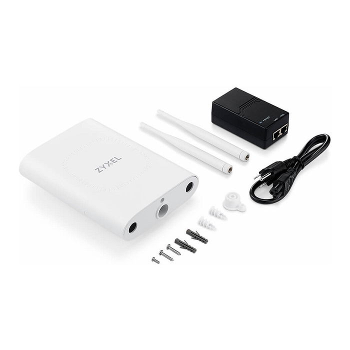 Zyxel NWA55BE Access Point NebulaFlex WiFi 7 AXE, 5100 Mbps, Doble Banda (2.4 GHz y 5 GHz), PoE, 802.11be, Administración en la Nube, IP55, Blanco