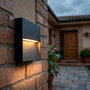 Aplique LED Exterior 7W 2700K IP54 Rectangular Negro Aluminio Iluminación Pared