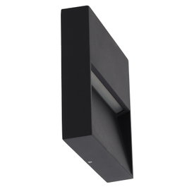 Aplique LED Exterior 7W 2700K IP54 Rectangular Negro Aluminio Iluminación Pared