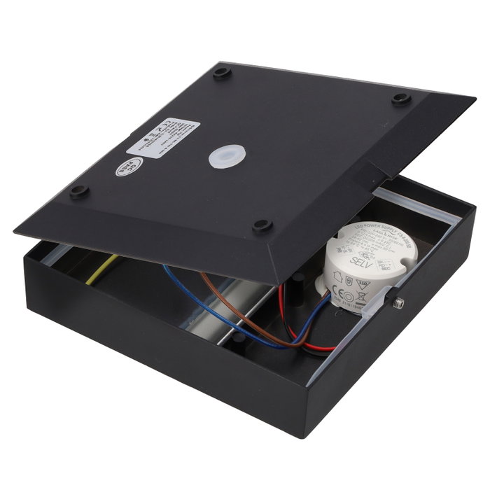 Aplique LED Exterior 7W 2700K IP54 Rectangular Negro Aluminio Iluminación Pared