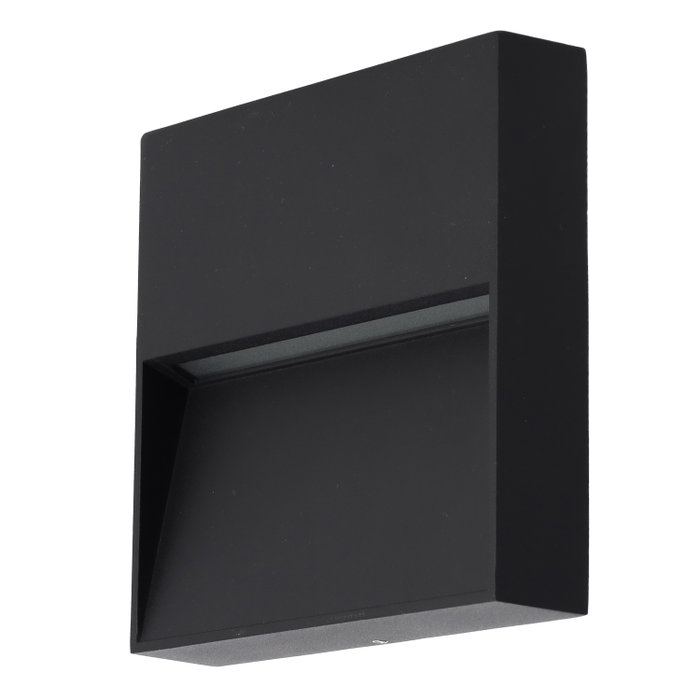 Aplique LED Exterior 7W 2700K IP54 Rectangular Negro Aluminio Iluminación Pared