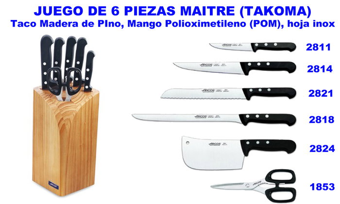 ARCOS Juego de cocina Maitre (Tacoma) de 6 piezas ARCOS Juego de cocina Maitre (Tacoma) de 6 piezas