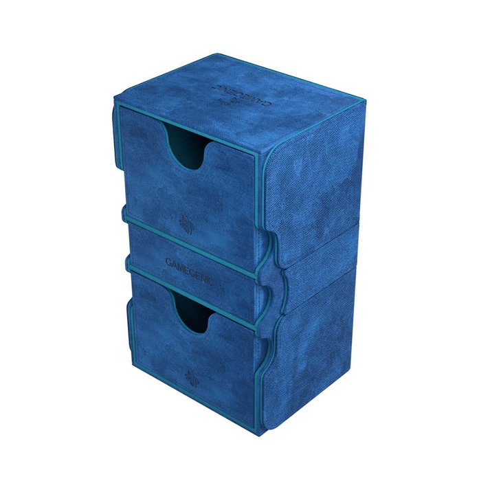Gamegenic Stronghold 200+ XL Blue Caja para 200 cartas en doble funda con espacio para fichas y mazos Commander