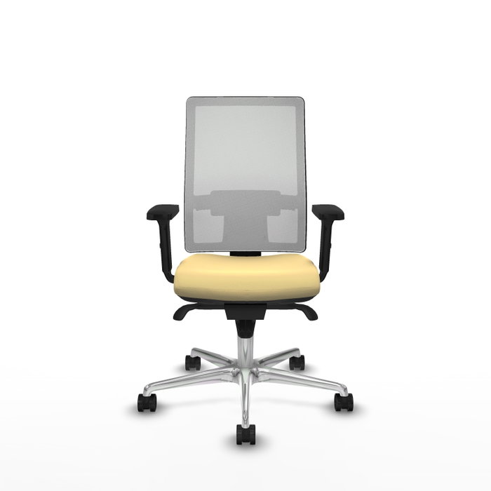 PIQUERAS Y CRESPO Silla de oficina Horna con Mecanismo Sincro, Similpiel Crema y Malla Blanco PIQUERAS Y CRESPO Silla de oficina Horna con Mecanismo Sincro, Similpiel Crema y Malla Blanco