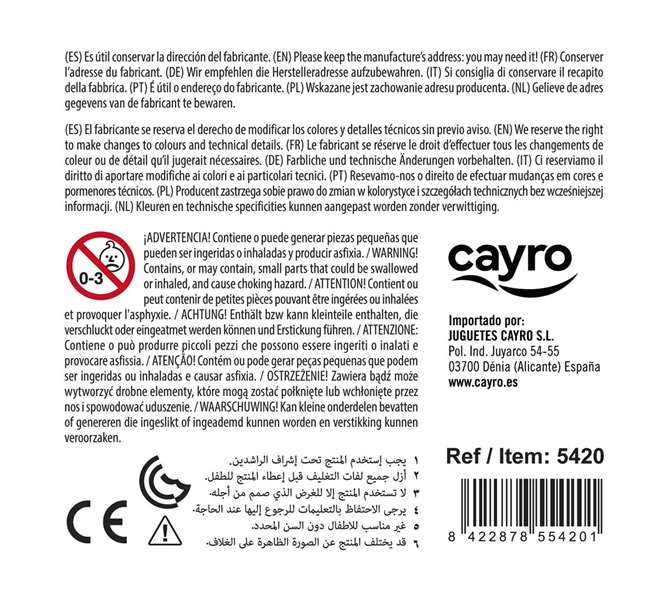 Cayro Expositor Love 9 unidades Juego Educativo 38.5x30.5x26.5 cm, Idioma Español, Inglés, Francés, Italiano, Alemán, Neerlandés, Recomendado +36 Meses