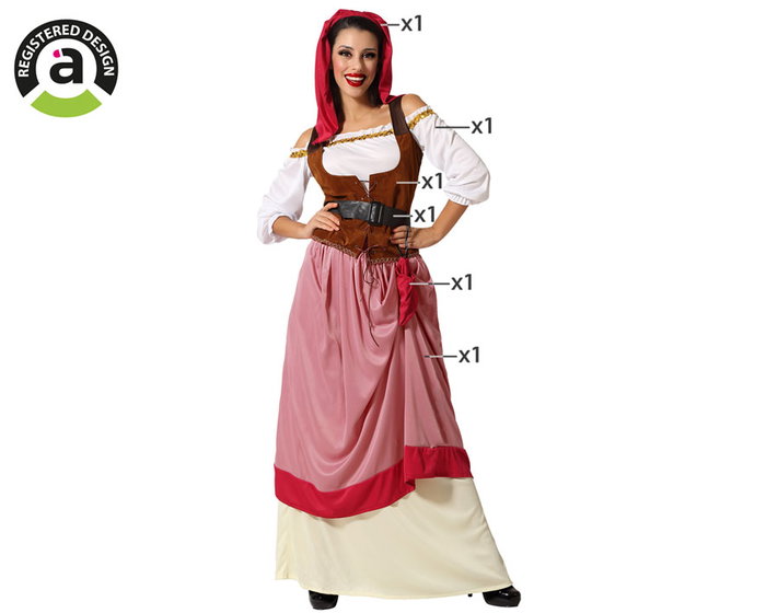 Disfraz Mesonera Mujer Adulto Rojo M-L Disfraz Mesonera Mujer Adulto Rojo M-L