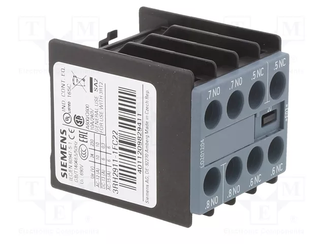 SIEMENS 3RH2911-1FC22 Contactores Auxiliares S0, S00, S2 SIEMENS 3RH2911-1FC22 Contactores Auxiliares S0, S00, S2