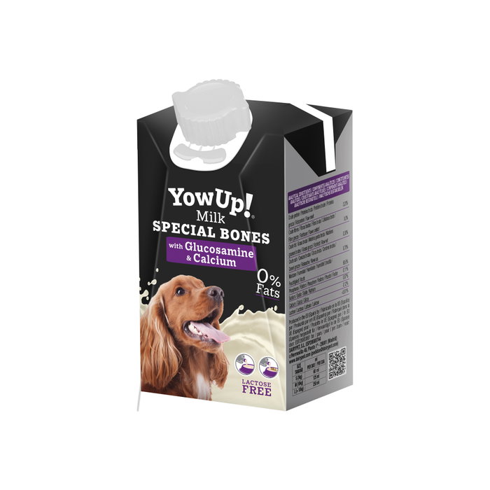 Yow Up! Leche Perro 250 mL Caja 12Unids - Funcional Sin Lactosa, Huesos Fuertes, Glucosamina y Condroitina