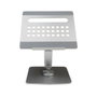 Ewent EW1269 Soporte para Portátil con Hub 7 en 1 y Rotación 360°, Gris/Plata