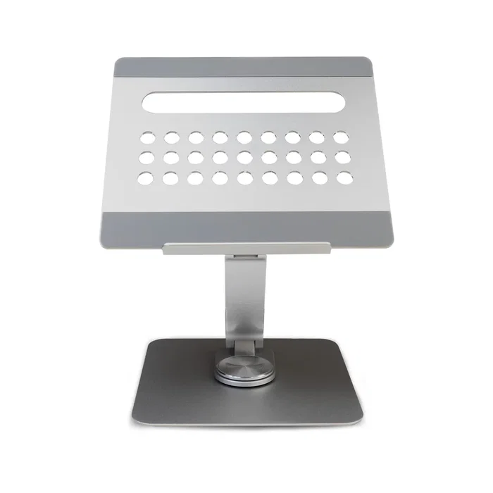 Ewent EW1269 Soporte Elevador Portátil con Hub USB-C 7en1 - Ajuste Ergonómico 360°, Aluminio, para Portátiles hasta 17", Gris y Plata