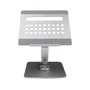 Ewent EW1269 Soporte Elevador Portátil con Hub USB-C 7en1 - Ajuste Ergonómico 360°, Aluminio, para Portátiles hasta 17", Gris y Plata