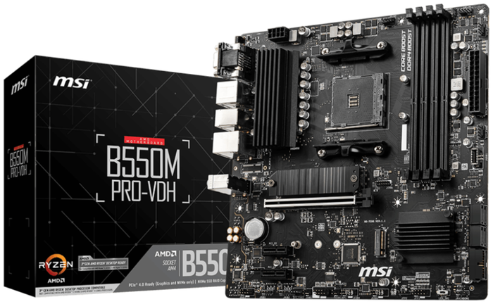 MSI B550M PRO-VDH Micro ATX AMD B550 Zócalo AM4 MSI B550M PRO-VDH Micro ATX AMD B550 Zócalo AM4