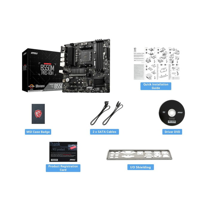 MSI B550M PRO-VDH Micro ATX AMD B550