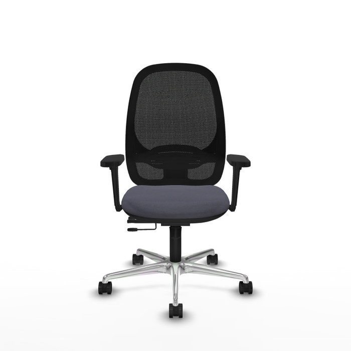 PIQUERAS Y CRESPO Silla de oficina Cilanco con mecanismo Sincro/Traslack, Gris oscuro y Negro