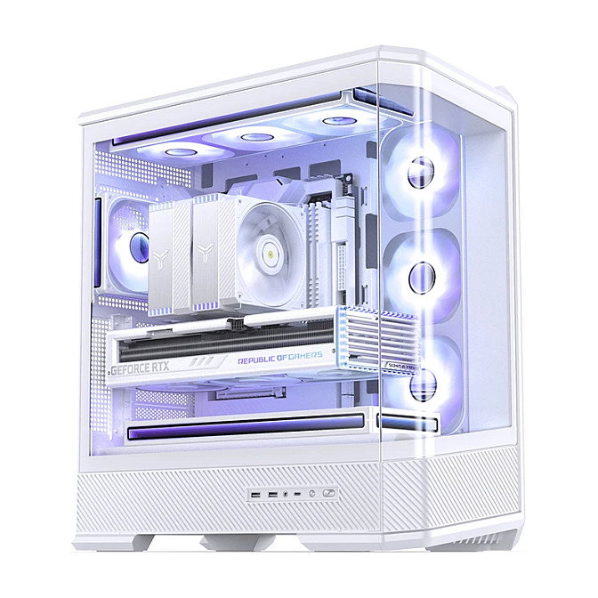 Jonsbo D400 Caja de PC Midi Tower ATX con Vidrio Templado - Blanco